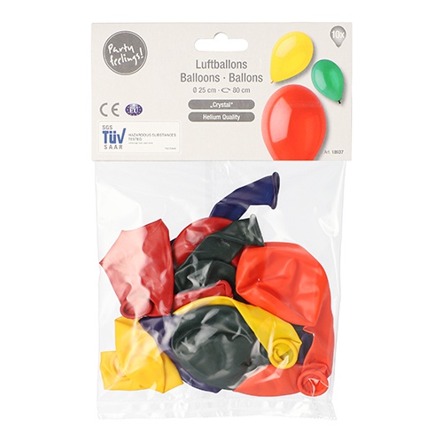 10 Palloncini Ø 25 cm colori assortiti ''Crystal''