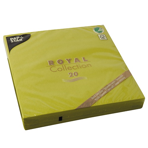 20 Tovaglioli cm 40x40 ''ROYAL Collection'' piega 1/4 verde limone