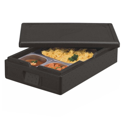 Scatola da trasporto con coperchio, EPP, 60 cm x 40 cm x 18 cm, ''Gastro-Norm 1/1'', nero