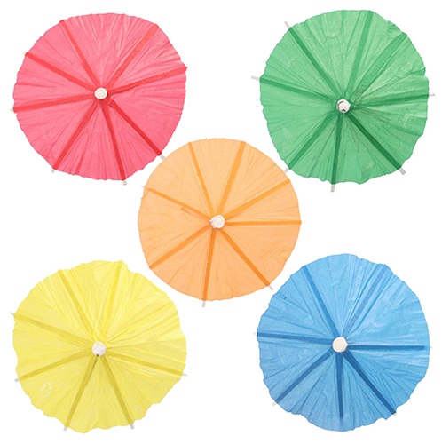 144 Ombrellini per gelato  10 cm colori assortiti