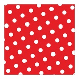 30 Tovaglioli cm 33x33, 3-veli piega 1/4 decoro ''Dots'' rosso