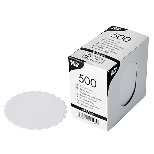 500 Sottotazza rotondo Ø 8,5 cm bianco