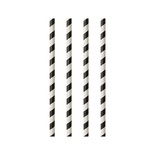 100 Cannucce di carta "pure" Ø 6 mm · 24 cm nero/bianco "Stripes"