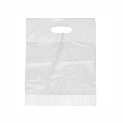 100 Sacchetti con manici, HDPE 38 cm x 30 cm x 8 cm bianco