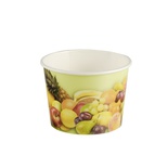 200 Contenitori per gelato rotondo 100 ml capacità, Ø 7 cm · 5,3 cm decoro ''Frutte''