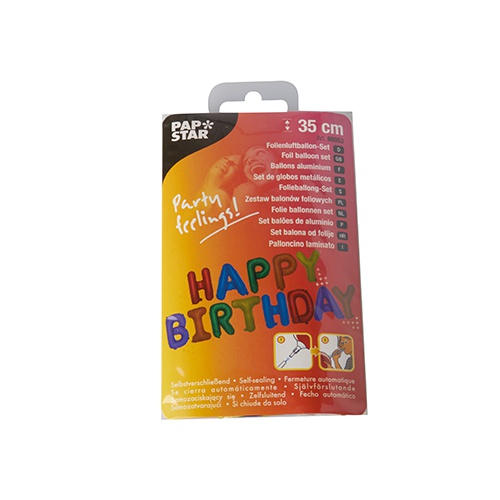 Palloncino laminato set colori assortiti "Happy Birthday"