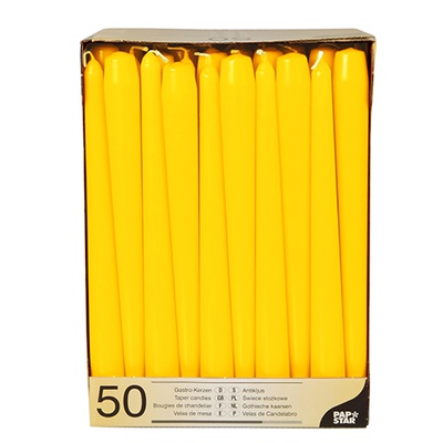 50 Candele coniche Ø 2,2 cm · 25 cm giallo