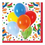 100 Tovaglioli, 3-veli piegato per 4 33 cm x 33 cm "Lucky Balloons"