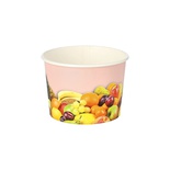 200 Contenitori per gelato rotondo 150 ml capacità, Ø 7,7 cm · 5,5 cm decoro ''Frutte''