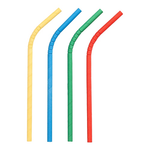 100 Cannucce per cocktail Carta Ø 8 mm · 25 cm colori assortiti flessibile