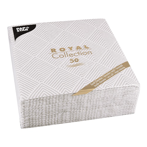 50 Tovaglioli "ROYAL Collection" piegato per 4 40 cm x 40 cm grigio "Elegance"