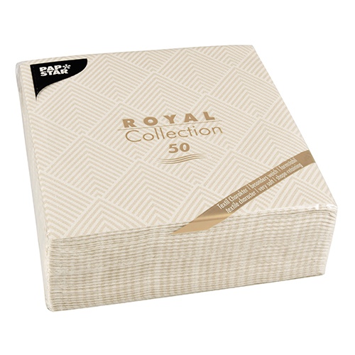 50 Tovaglioli "ROYAL Collection" piegato per 4 40 cm x 40 cm champagne "Elegance