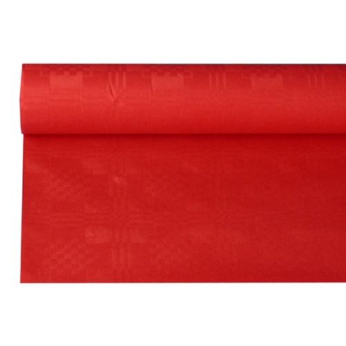Tovaglia di carta con goffratura damascata 8 m x 1,2 m rosso