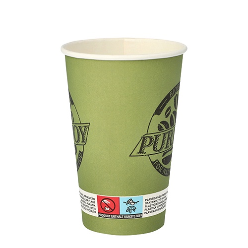 50 Bicchieri di carta "pure" 0,3 l Ø 8 c m · 11,7 cm verde "Pure Joy"