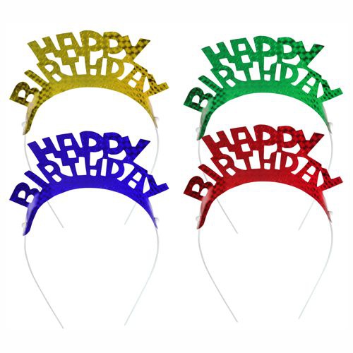 4 Cerchielli colori assortiti ''Happy Birthday''