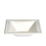 12 Piatti fondi, canna da zucchero ''PURE'' rettangolari 350 ml 4 cm x 16 cm x 16 cm bianco