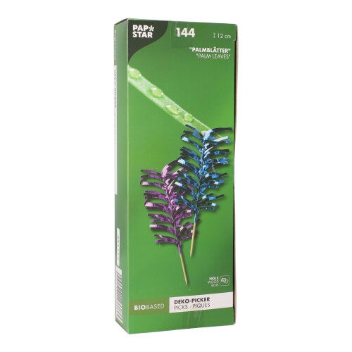 144 Stecchini per party 12 cm colori assortiti tipo ''Palm Leaf''
