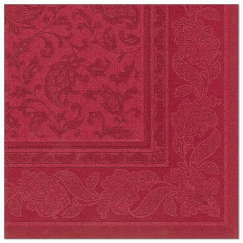 20 Tovaglioli  cm 40x40 ''ROYAL Collection'' piega 1/4 decoro ''Ornaments''bordeaux