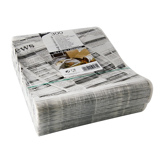 300 Sacchetti per Hamburger, carta oleat a 16 cm x 18 cm "Newsprint" resistente a