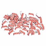 1000 Chiusure per sacchetti 3,4 cm x 0,8 cm x 0,1 cm rosso/bianco