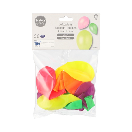 10 Palloncini Ø 25 cm colori assortiti ''Neon''