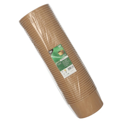 50 Insalatiere, cartone "pure" rotondo 1 000 ml Ø 15 cm · 7,5 cm marrone