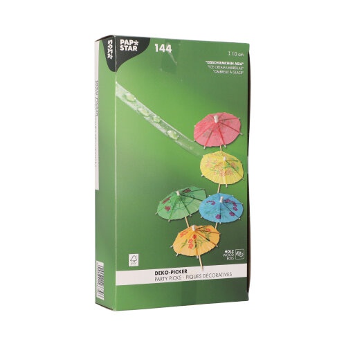 144 Stecchini per party 10 cm colori assortiti tipo ''Ombrellini per gelato''