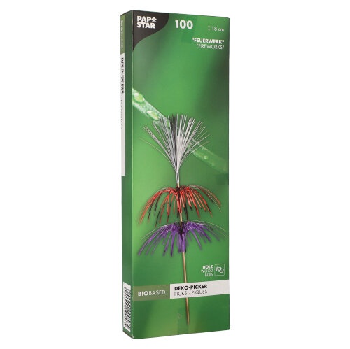 100 Stecchini per party 18 cm lunghezza colori assortiti ''Fireworks''