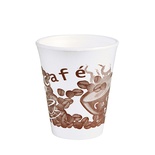 50 Bicchieri termici EPS 0,2 l capacità, Ø 8 cm · 9,1 cm bianco decoro ''Café''