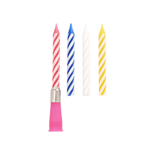 Candela musicale 12 cm colori assortiti ''Happy Birthday'' completa di 3 candele di scorta