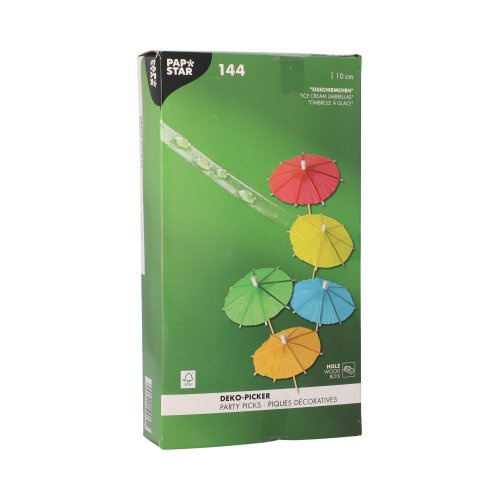 144 Ombrellini per gelato  10 cm colori assortiti