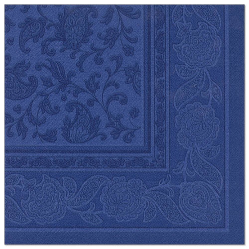 50 Tovaglioli  cm 40x40 ''ROYAL Collection'' piega 1/4  ''Ornaments'' blu scuro