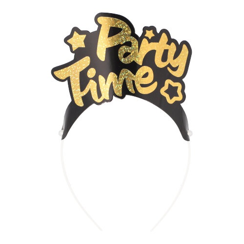 4 Cerchielli nero/oro ""Party Time" "Met allic""