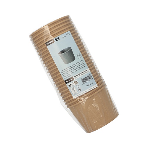 25 Tazze da zuppa, cartoncino rotondo 35 0 ml Ø 9,8 cm · 7 cm marrone