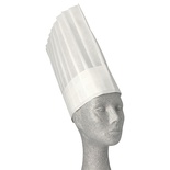 5 Cappelli da cuoco Tessuto non Tessuto 30 cm x 28 cm bianco ''Toscana'' grandezze regolabili, con pieghe