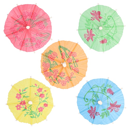 144 Stecchini per party 10 cm colori assortiti tipo ''Ombrellini per gelato''