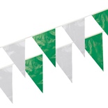 Ghirlanda di bandierine  in plastica impermeabile 10 m verde/bianco