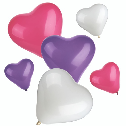 12 Palloncini colori assortiti ''Heart'' small + medium