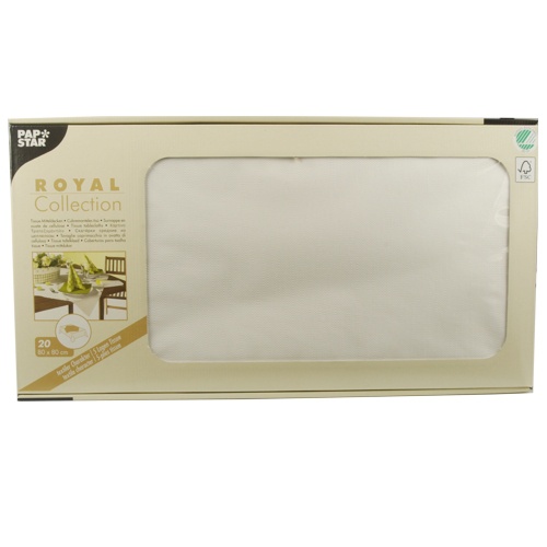 20 Tovaglie 80 cm x 80 cm, Tissue ''ROYAL Collection''  bianco