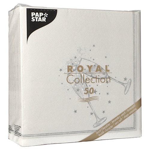 50 Tovaglioli "ROYAL Collection" piegato per 4 40 cm x 40 cm argento "Festivity"