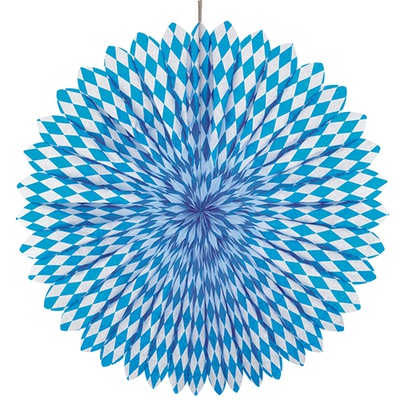Ventaglio decorativo non infiammabile Ø 75 cm ''Blu bavarese''