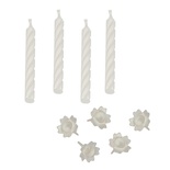24 Candeline per compleanno con supporto 6 cm bianco