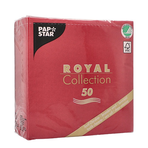 50 Tovaglioli "ROYAL Collection" piegato per 4 33 cm x 33 cm bordeaux