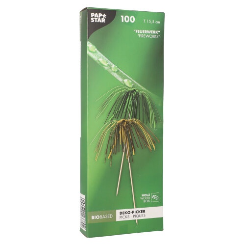 100 Stecchini per party 15,5 cm colori assortiti  tipo ''Fireworks''