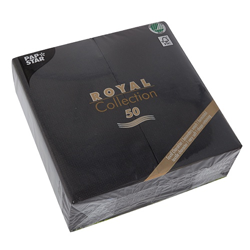 50 Tovaglioli "ROYAL Collection" piegato per 8 48 cm x 48 cm nero