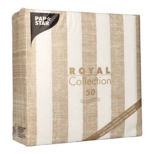50 Tovaglioli "ROYAL Collection" piegato per 4 40 cm x 40 cm sabbia "Lines"