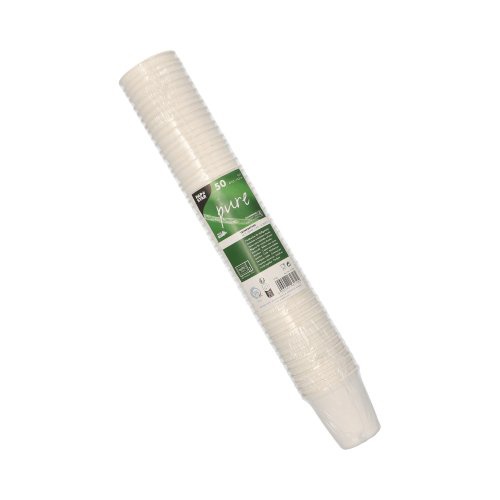50 Bicchieri canna da zucchero "pure" 0, 1 l Ø 6,3 cm · 6,5 cm bianco per bevande