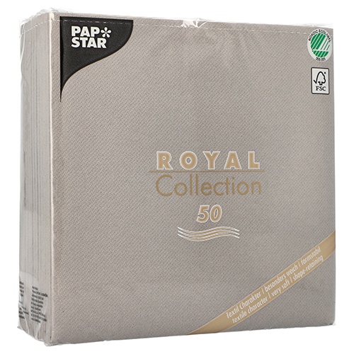 50 Tovaglioli cm 40x40  ''ROYAL Collection'' piega 1/4 grigio