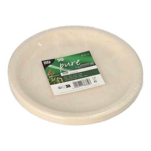 20 Piatti Agrarreste "pure" rotondo Ø 23 cm bianco