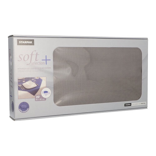 20 Tovaglia 80 cm x 80 cm, effetto tessuto ''soft selection plus''  grigio